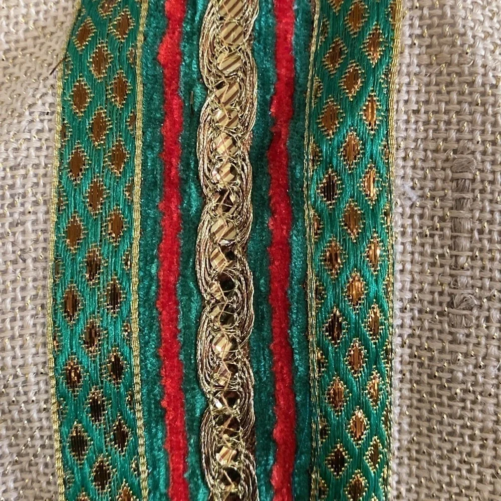 Pier 1 red, green and gold Christmas throw pillow.